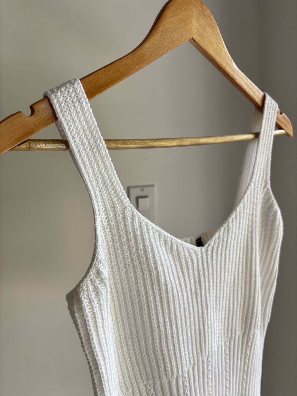 White Ribbed Knit Tank Top - Picture 2 of 7